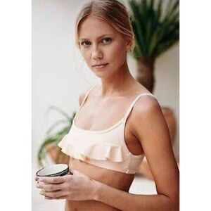 Free People Gnash Frilla Bikini Top Size 4 Nude/Pink